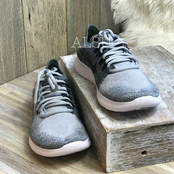 Nike Free Rn Flyknit 2 Wolf Grey Black W AUTHENTIC - Picture 2 of 7